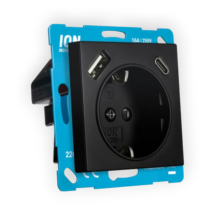 ION Industries Wandcontactdoos RA met Aanraakbeveiliging inclusief USB-A & C - V1/J1