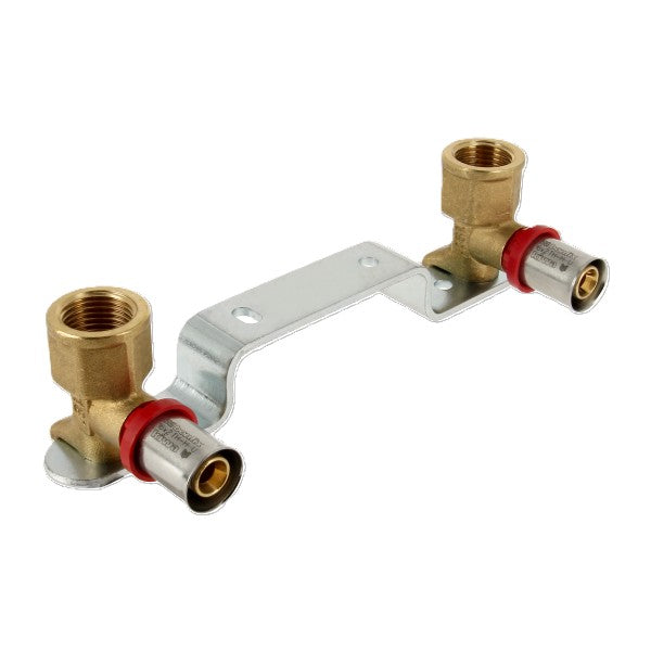 Bonfix Alu-Pers Dubbele Muurplaatkoppeling - Pers x Binnendraad - Messing - 16mm x 1/2