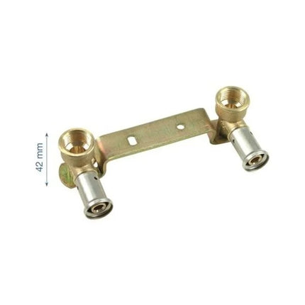 Henco Dubbele Muurplaatkoppeling - Pers x Binnendraad - Messing - 16mm x 1/2