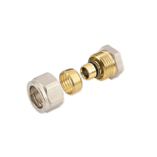 Bonfix Alu-Knel Eindkoppeling - Knel - Vernikkeld Messing - 16mm