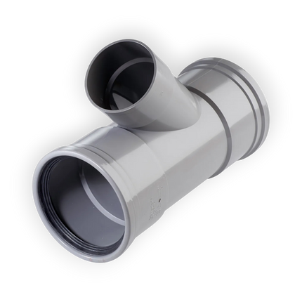 Martens T-stuk - 45° - 2x Manchet / 1x Mof - PVC