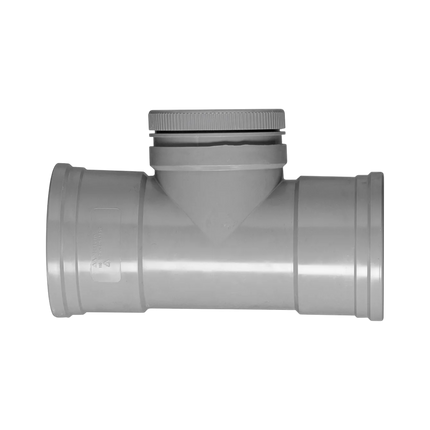 Martens Ontstopping T-Koppeling met Schroefdeksel - 2x Manchet - PVC - 110mm