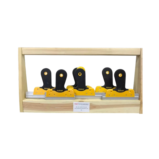 Dekor Spackmesbak inclusief 7 Messen met Zacht Handgreep - 17, 20, 25, 30, 40, 50 & 60cm