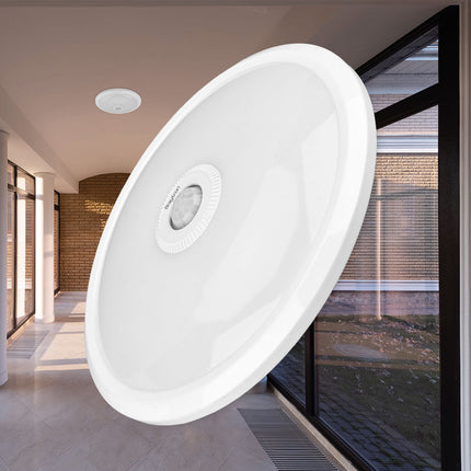 Braytron LED Plafondlamp met Bewegingssensor - Rond - 15W - IP20 - Wit