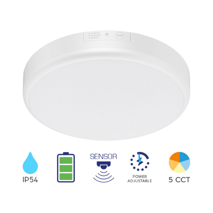 Braytron LED Plafondlamp met Bewegingssensor - Rond - 20W - IP54 - Wit