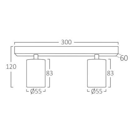 Braytron Beta Plafondspotrail - IP20