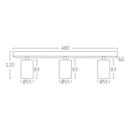 Braytron Beta Plafondspotrail - IP20