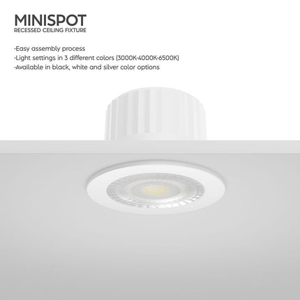 Braytron LED Spot met Vervangbaar Kop - Rond - 3W - IP54 - 4000K