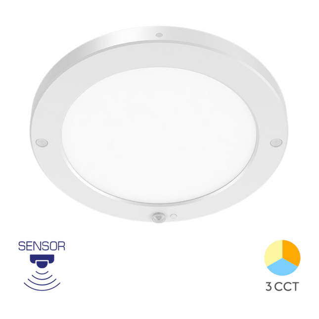 Braytron LED Plafondlamp met Bewegingssensor - Rond - 20W - IP20 - CCT - Wit