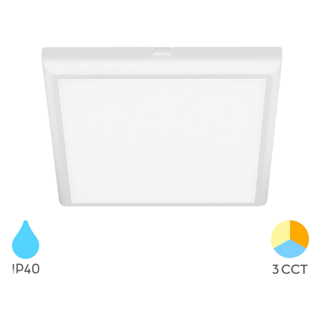 Braytron LED Plafondlamp - Vierkant - 20W - IP40 - CCT